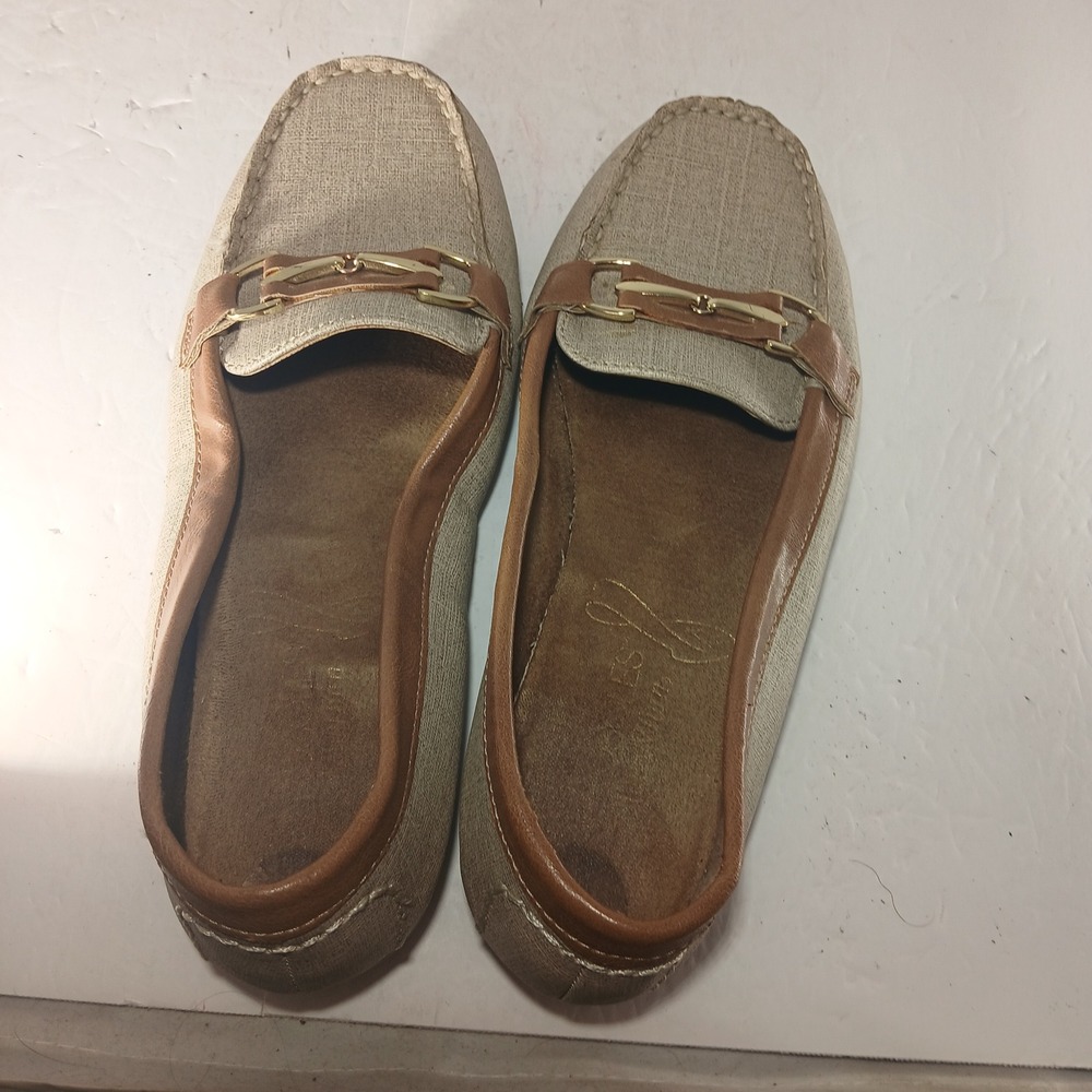 Aerosoles Manuscript Loafers 7M Beige Tan Bit Hardware Preppy Officecore Flat‎ - Picture 7 of 10
